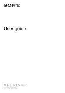 Sony Xperia Miro manual. Tablet Instructions.
